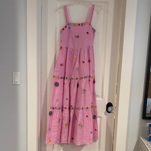 Pink Floral Embroidered Maxi Dress - NWT